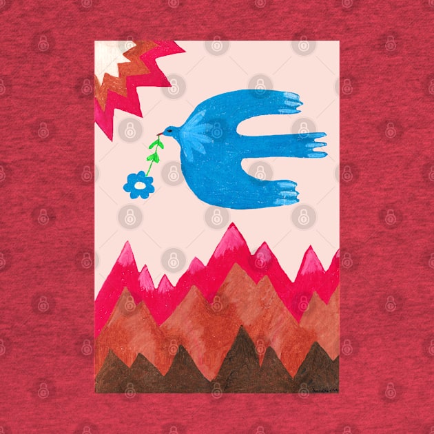 Peace bird and mountain by grafart